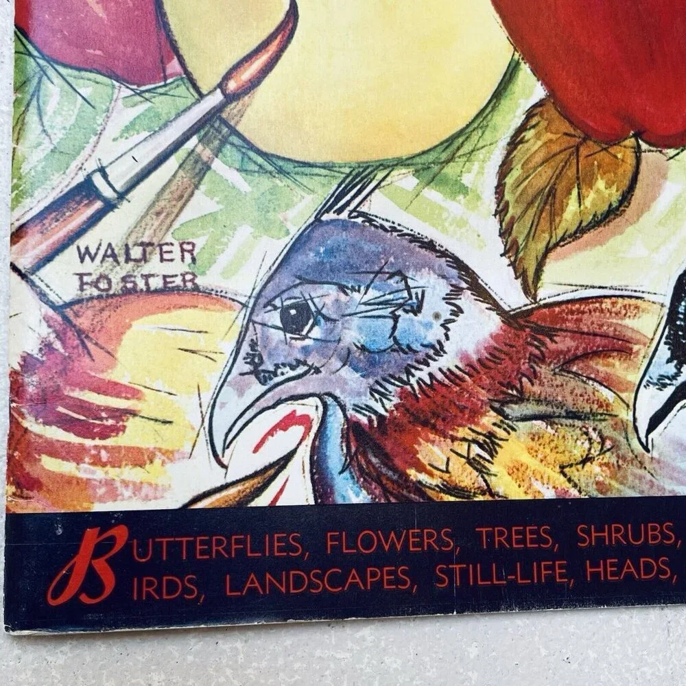 Vintage How‎ To Draw By Walter Foster Butterflies Flowers Trees Shrubs Heads